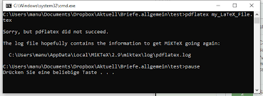 Miktex Error After Update Sorry But Pdflatex Did Not Succeed Tex Latex Stack Exchange