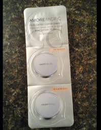 Amore Pacific Color Control Cushion Compact In 104 Tan Blush And 106 Almond Blush In One Use Sample