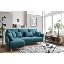 Choisir un canapé d'angle c'est faire de son salon une véritable œuvre d'art. 720 Sur Bobochic Mia Canape D Angle Convertible Scandinave Avec Coffre 4 Places Gauche Couleur Bleu Canard Achat Prix Fnac
