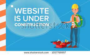 Website Under Construction Vector Landing Page Error Website Page Coming Soon Design Development Flat Illustration Landing Page Website Vector Images