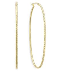 Angara.com has been visited by 10k+ users in the past month Macy S Diamond Cut Oval Hoop Earrings In 14k Gold Vermeil 60mm Reviews Earrings Jewelry Watches Macy S