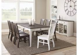 Made of solid wood, wood veneers. Cayla Two Tone Rectangular Dining Set W 8 Chairs 2 White 6 Dark Oak Ivan Smith Furniture