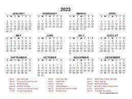 2022 Year At A Glance Calendar With Hong Kong Holidays Free Printable Templates
