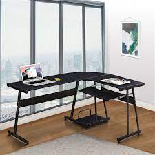 There is a lot of compact corner computer desk right now that are designed ergonomically. Inbox Zero L Shaped Desk Reversible Game Table Corner With Keyboard Tray Computer Desk For Home Office Wayfair