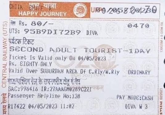 Leap Day Railway Ticket With ending holy number "786" Bhayandar to Borivali B to B = 2 * 2 = 4 B to B = 2 + 2 = 4 Both way "4" i.e. once in every 4 years Leap Day.