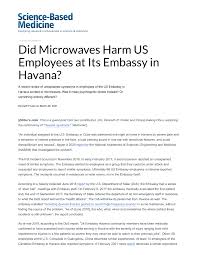 But there was no conclusive intelligence. Pdf Did Microwaves Harm Us Employees At Its Embassy In Havana