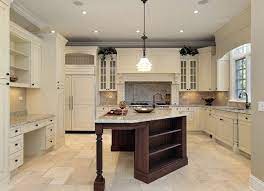 If i tile after the cabinets are placed, i'll be tiling in where the dishwasher and do build up the floor before the cabinets go in. Varied Tile Floor In Kitchen With Ivory Cabinets Building A Kitchen Kitchen Renovation Kitchen Design