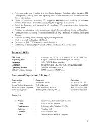 etl technical lead resume
