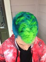 Plano Tx Neon Green Hair Men Hair Color Cool Hair Color