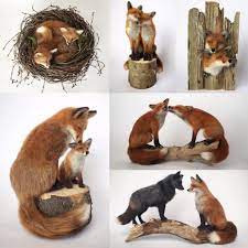 Needle Felted Fox Sculptures Felt Animals Felt Art Needle Felted Fox