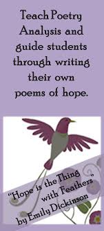 Emily Dickinson Hope Is The Thing With Feathers Poetry Analysis No Prep Poetry Analysis Poems For Middle School Poetry Lesson Plans