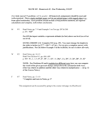 Due by 11:59pm on wednesday, 04/04. Math 103 Homework 2 Due Wednesday 9 12 07