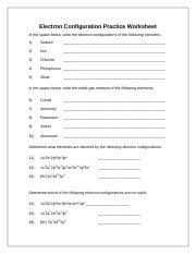 Electron configuration practice worksheet 1. Practice Worksheet Doc Electron Configuration Practice Worksheet In The Space Below Write The Electron Configurations Of The Following Elements 1 Course Hero