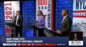 Maya wiley, a democratic candidate for mayor of new york city, speaks during a news conference with andrew yang, who also runs for the post, as they campaign in brooklyn, new york, march 11, 2021. N Y C Mayoral Debate Highlights And Analysis The New York Times