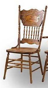 Vintage Pressback Side Chair Amish Oak Furniture Co Oak Furniture Wooden Kitchen Amish Furniture