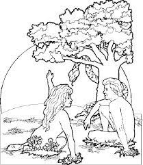 These adam and eve coloring sheets will be a fun activity for your kids to engage in because they will be able to relate to the biblical story which they may this picture shows how eve gave into temptation first by plucking the fruit from the tree. Adam And Eve Coloring Pages Printable In 2020 Bible Coloring Pages Bible Coloring Adam And Eve