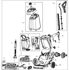 Bissell Proheat 2x Revolution Pet Pro Parts List Bissell 1548 1550 1551 Proheat Revolution Partswarehouse