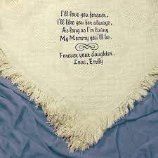 Mother Of The Bride Gift Embroidered Cotton Throw Personalized Personalized Blankets Wedding Personalized Mother S Day Gifts Embroidered Blanket