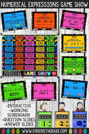 Use This Interactive Numerical Expressions Game Show To Review Operations And Algebraic Concepts In A Fun Way Gr Numerical Expression Game Show Thinking Games