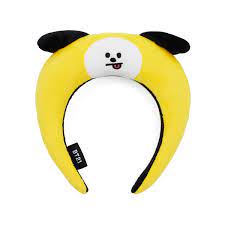 Bts tinytan jin bt21 cooky miscellaneous clearance. Amazon Com Bt21 Chimmy Character Face Cute Plush Stuffed Animal Headband Hairband For Girls Yellow Toys Games