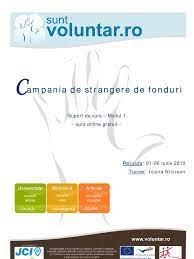 Parintii copiilor bolnavi de cancer din romania. Campania De Strangere De Fonduri Suport De Curs Modul 1