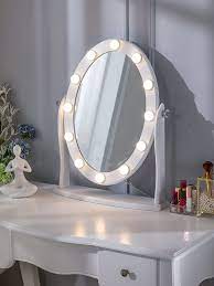 It comes with four brightness levels, three color modes (soft. Buy Luxfurni Hollywood Lighted Vanity Vintage Makeup Mirror W 12 Led Lights Touch Control Dimmable Cold Warm Light Adjustable Angle For Dressing Table Online In Turkey B083qhjjq7