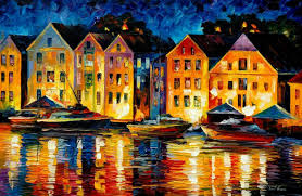 Night Resting Palette Knife Oil Painting On Canvas By Leonid Afremov Famous works of art transformed into buildings in federico babina's archist series.