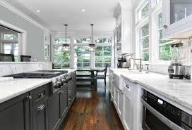 black & white galley kitchen galley