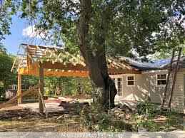 Carport Progress Rafters Roof Design And How The New Ties Into The Old Addicted 2 Decorating