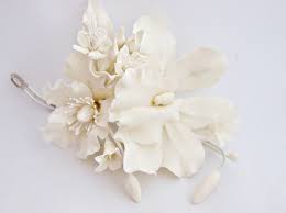 Import quality white flower hair clip supplied by experienced manufacturers at global sources. White Flower Hair Clip Handmade Artificial Flowers Oriflowers