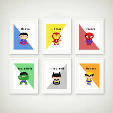 Free printable super hero rules. Superhero Wall Art Print Boys Bedroom Pictures Baby Nursery Decor Quotes Ebay