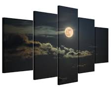 Black And White Split Canvas Prints Large Moon Night Unframed Hd Abstract Canvas Print Wall Art Picture Split Poster Wall Art Canvas Painting Wall Art Pictures Wall Art Prints