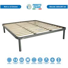 。 prodotto fabbricato in francia al 100%. Comprarredo Rete Matrimoniale 160x190 Ortopedica 14 Doghe Flessibili In Legno Di Faggio Con Telaio E Piedi In Metallo Per Letto Due Piazze Eprice