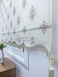 Tul Stor Damask Desenli Keten Gorunumlu Krem Kahve Renk Kahverengi Krem Damask Stor Renkler