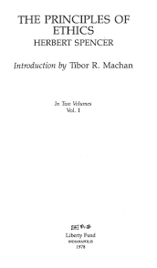 The Principles of Ethics, vol. 1 (LF ed.) | Online Library of Liberty
