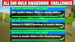 Say hello to jennifer walters, iron man, dr. Fortnite Jennifer Walters Challenges How To Get She Hulk Pro Game Guides
