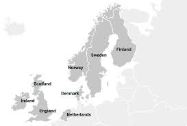 Map of denmark, showing major cities, roads, and ferry routes. Intransit Map Goethe Institut