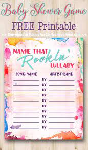 Shop baby lullaby shower at target™. Baby Shower Game Free Printable Name That Rockin Lullaby Baby Shower Songs Baby Shower Games Free Printable Baby Shower Games