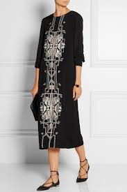 Black Embroidered Crepe Dress Day Birger Et Mikkelsen Dresses Crepe Dress Favorite Dress