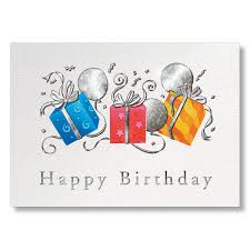In the business world, any excuse to make an additional contact with a client or business partner is one we want to take advantage of. Trio Of Gifts Birthday Card Cheerful Birthday Card Hrdirect