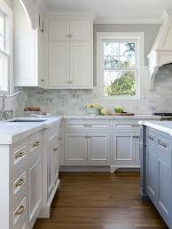Be sure you're leaving enough room for sitting comfortably. Chic Traditional Kitchen In White And Steel Blue Kitchen Cabinet Design Kitchen Cabinets Kitchen Design