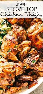 Juicy Stove Top Chicken Thighs Easy Chicken Thighs Dinner Recipe Boneless Chicken Thigh Recipes Stove Top Chicken Chicken Thigh Recipes