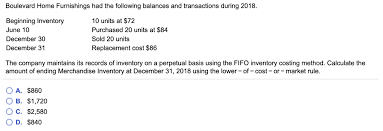 Boulevard Home Furnishings Had The Following Balances Chegg Com
