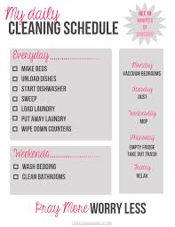 My Daily Cleaning Schedule A Free Printable Love And