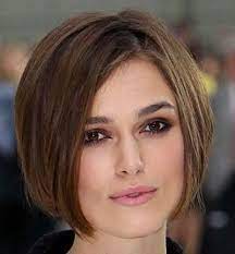 Define the edges and make sure you daily hydrate your skin. Keira Knightley S Straight Brown Hair Is Styled In A Chic Wedge Hairstyle This Look Works Well On Women O Ducktail Haircut Bob Hairstyles Short Bob Hairstyles