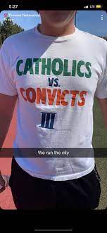 Convicts, was played on october 15, 1988 at notre dame stadium. Aminext Jeff Harper Harris On Twitter I M Trying To Wrap My Mind Around This Shirt Worm By A Cathedral Football Player As They Was About To Play Lincoln So What Are They Saying Are