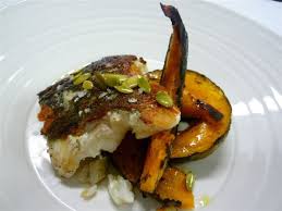 Merluzzo al forno o alla griglia. Merluzzo Alla Piastra Con Zucca Arrostita Mangiare Bene