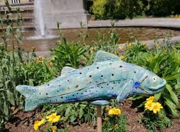 Gartenkeramik Keramikfigur Gartendeko Fisch Keramik Turkis Etsy In 2020 Handmade Art Fish Pet Handmade