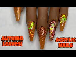 Designers nail stickers acrylic nail set acrylic nails acrylic nail powder kolinsky acrylic nail brush acrylic nail kit monomer acrylic nail liquid acrylic nail liquid fale. Autumn Leaves Acrylic Nails Nail Sugar Naio Youtube