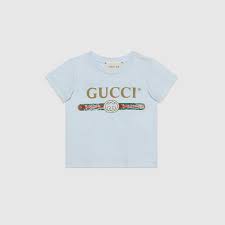 Shop The Baby T Shirt With Gucci Logo By Gucci Null Baby Tshirts Gucci Baby Clothes Kids Fashion Clothes This gucci baby boys navy hoodie is long sleeved with red and navy stripes at the tip of the sleeves. gucci baby clothes